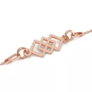 Distanziatore 2 anellini 3 quadrati 17x6.5 mm Argento 925 x1