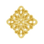 Pendente mandalas 12  mm in Argento 925 dorato con oro fino x1