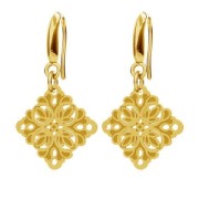 Pendente mandalas 12  mm in Argento 925 dorato con oro fino x1