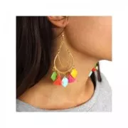 Gocce in metallo e resina epossidica 21x11.5mm Rosa x 8