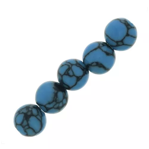 Perline Turchese imitazione tonde mm. 6 x15