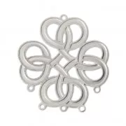 Distanziatore motivo etnico 5 anellini 25 mm rodiato x2