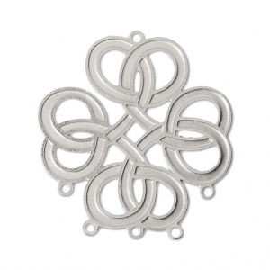 Distanziatore motivo etnico 5 anellini 25 mm rodiato x2