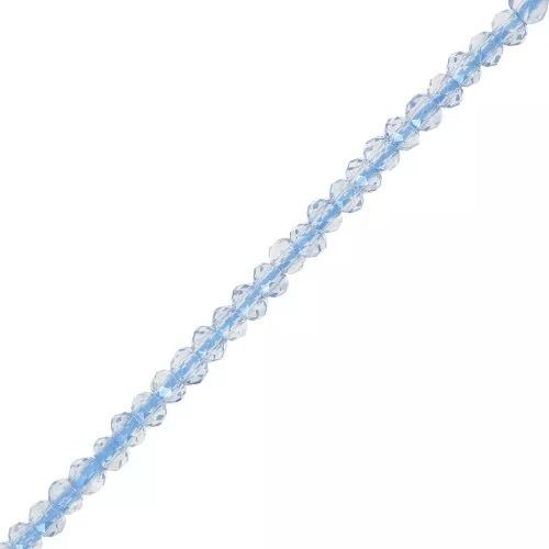 Perline schiacciate sfaccettate 2x1.5mm Luster Transparent Blue x34cm