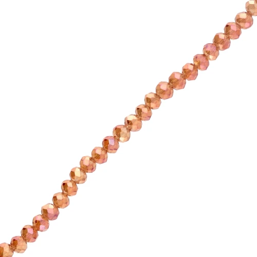 Perla sfaccettata rotonda - rotonda appiattita - 4,5x3,5mm Luster Topaz Gold x36cm