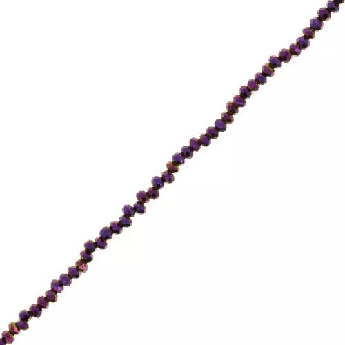 Perline schiacciate sfaccettate mm. 2x1.5 Light Purple Iris x35cm