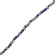 Perline schiacciate sfaccettate mm. 2.2x2.9 Black Diamond Metallic Blue AB x40cm|raw }}