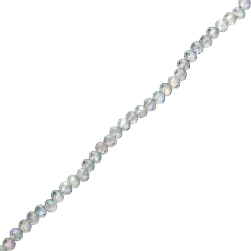 Perline sfaccettate rotonde - rotonde appiattite - 3,5x3 mm Luster Grey x31cm