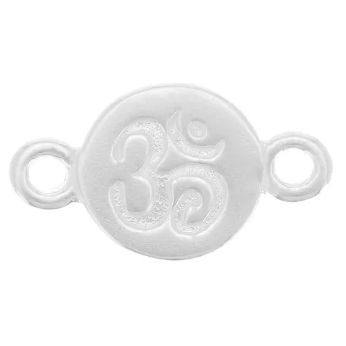 Distanziatore mantra om 2 anellini 13x8 mm Argento 925 x1