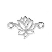 Distanziatore fiore di loto 2 anellini 15x9 mm Argento 925 x1|raw }}