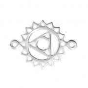 Distanziatore Chakra della gola 2 anellini 20x15 mm Argento 925 x1|raw }}