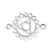 Distanziatore Chakra della gola 2 anellini 20x15 mm Argento 925 x1