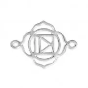 Distanziatore Chakra radice 2 anellini 20x15 mm Argento 925 x1