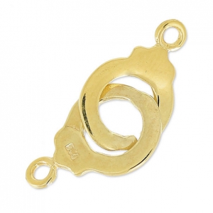 Distanziatore 2 anellini manette 22 mm  Argento 925 dorato placcato 3 microns x1