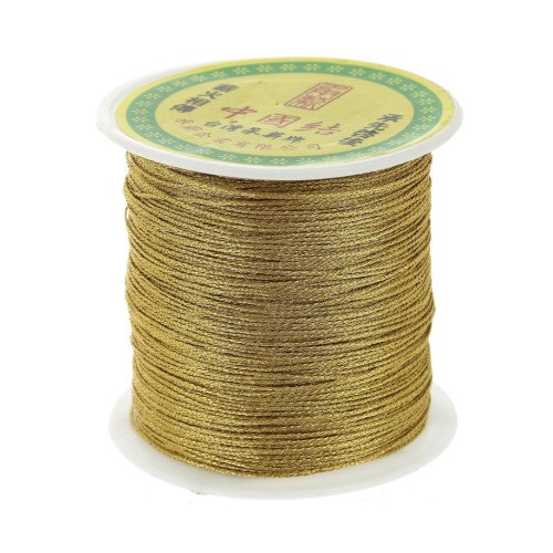 Filo nylon trecciato metallizzato 0.6 mm dorato x130 m