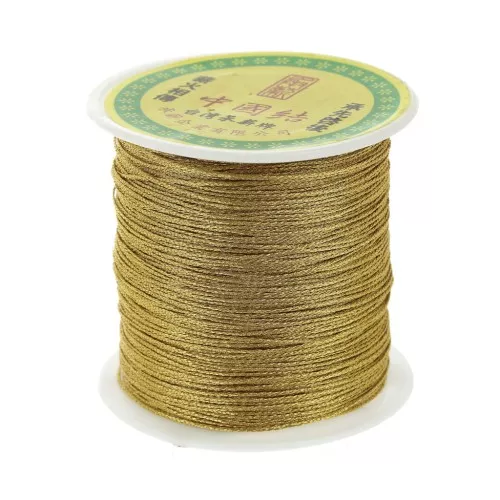 Filo nylon trecciato metallizzato 0.6 mm dorato x130 m