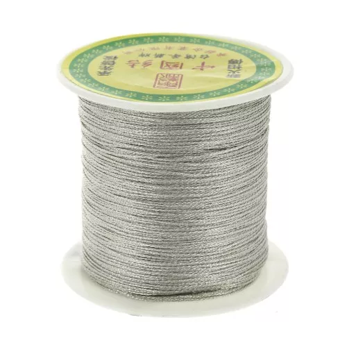 Filo nylon trecciato metallizzato  0.6 mm argentato x130 m