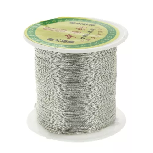 Filo nylon trecciato metallizzato 0.3 mm argentato x170 m