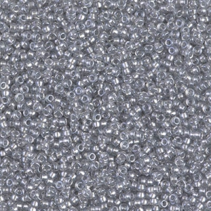 Perlina Miyuki 15/0 242 - Spkl Pewter Lined Crystal x8g