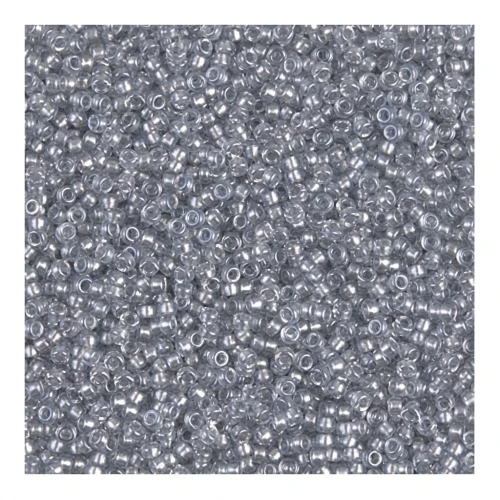 Perlina Miyuki 15/0 242 - Spkl Pewter Lined Crystal x8g