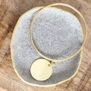 Zecchino sgualcito mm. 25 Dorato con oro fino x1