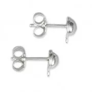 Orecchini mezze-palline mm. 5 Argento 925 x2