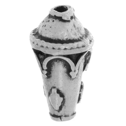 Cono in metallo 15x9 mm argentato antico x1
