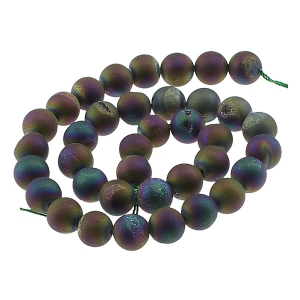 Perline Perles rondes Druzy Agate 8 mm Iris x10