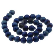 Perline Perles rondes Druzy Agate  8 mm Dark Blue x10