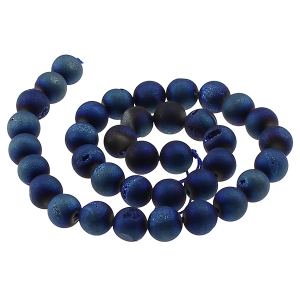 Perline Perles rondes Druzy Agate  8 mm Dark Blue x10