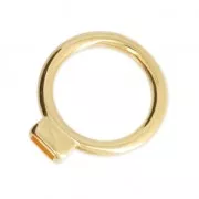 Chiusura T 21 mm per laccetto5 mm Dorato con oro fino x1