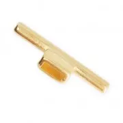 Chiusura T 21 mm per laccetto5 mm Dorato con oro fino x1