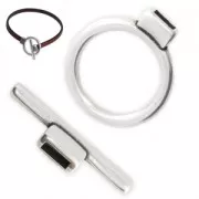 Chiusura T 21 mm per laccetto5 mm placcatura argento fino anticato x1