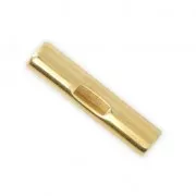 Chiusura cilindro T 25 mm per laccetto 3 mm Dorato con oro fino x1