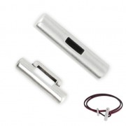 Chiusura cilindro T 25 mm per laccetto 5 mm placcatura argento fino anticato x1|raw }}