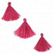 Pompon imitazione cotone 26-30 mm Lampone x10