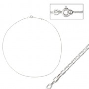 Girocollo maglia forzatina limata mm. 1.4 Argento 925 x cm. 42