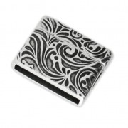 Chiusura magnetica Motivo barocco mm.19.3x22.3 per laccetto 20mm placcatura argento fino anticato x1|raw }}