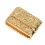 Chiusura magnetica Fiore barocco mm.19.1x22.5 per laccetto 20mm dorato con oro fino x1|raw }}