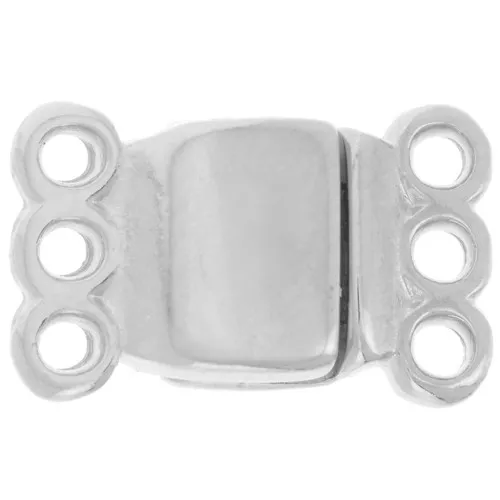 Chiusura magnetica a 3 file 14x8,5 mm - Placcatura in argento invecchiato x1
