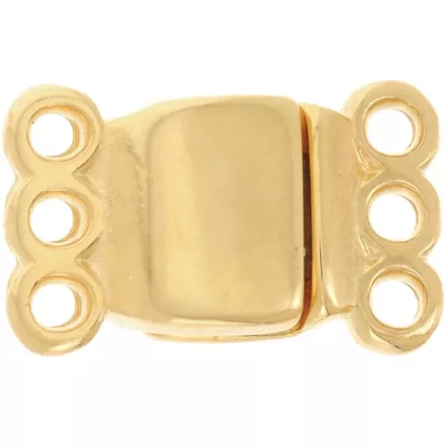 Chiusura magnetica a 3 file 14x8,5 mm - Dorato con oro fino x1