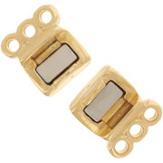 Chiusura magnetica a 3 file 14x8,5 mm - Dorato con oro fino x1