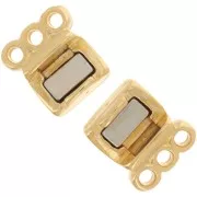 Chiusura magnetica a 3 file 14x8,5 mm - Dorato con oro fino x1