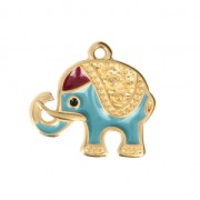 Ciondolo mano di Fatima resina epossidica 20 mm Bianco/Dorato con oro fino