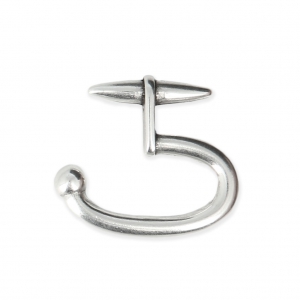 Chiusura a gancio 17.5x20 mm per laccetto 5 mm placcatura argento fino anticato x1