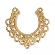 Distanziatore 2 anellini multifile fiorito 34x32 mm Dorato con oro fino x1