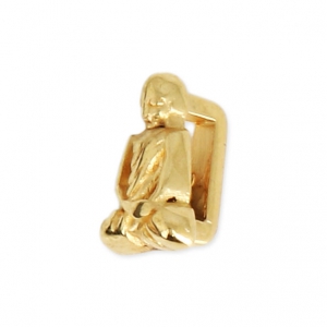 Passante slider Boudha per laccetto piatto 5 mm Dorato con oro fino x1