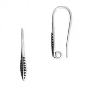 Orecchini decorazione piume 22.50 mm Placcatura argento antico x2