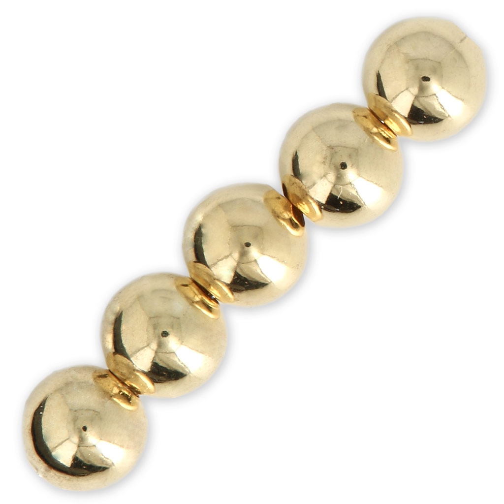 FDXGYH 60 Perline Distanziali In Ottone Rotonde 8 Mm - Foro 3 Mm - Color Oro - Per Gioielli Fai Da Te E Artigianato - 5