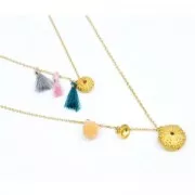 Perla in metallo riccio di mare 11x5 mm Placcatura argento antico x1